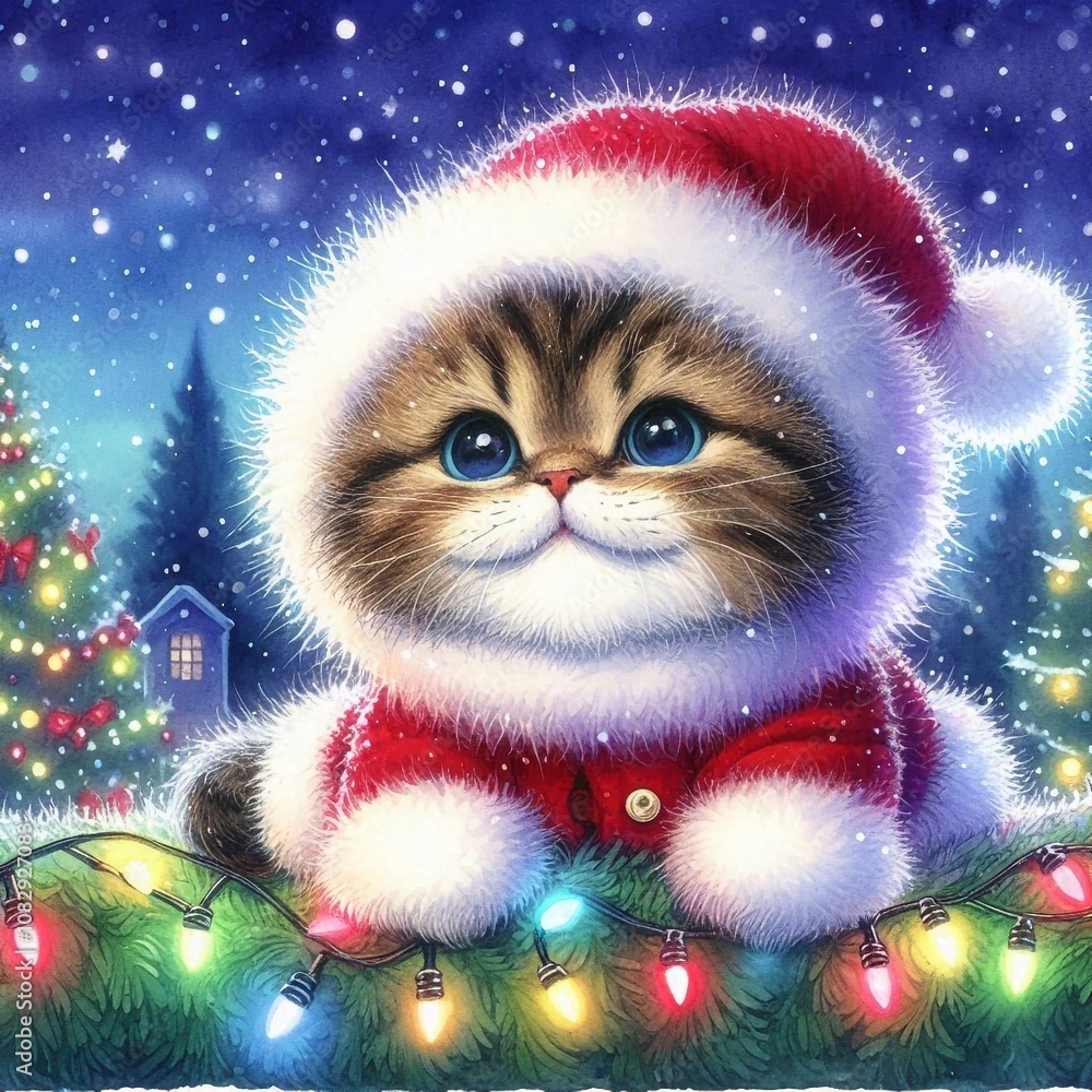 kleine Kätzchen als Weihnachtsmann kleine Kätzchen als Weihnachtsmann