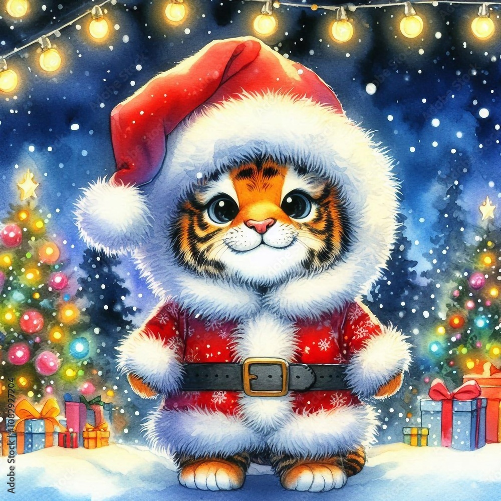 Tiger als Weihnachtsmann Tiger als Weihnachtsmann
