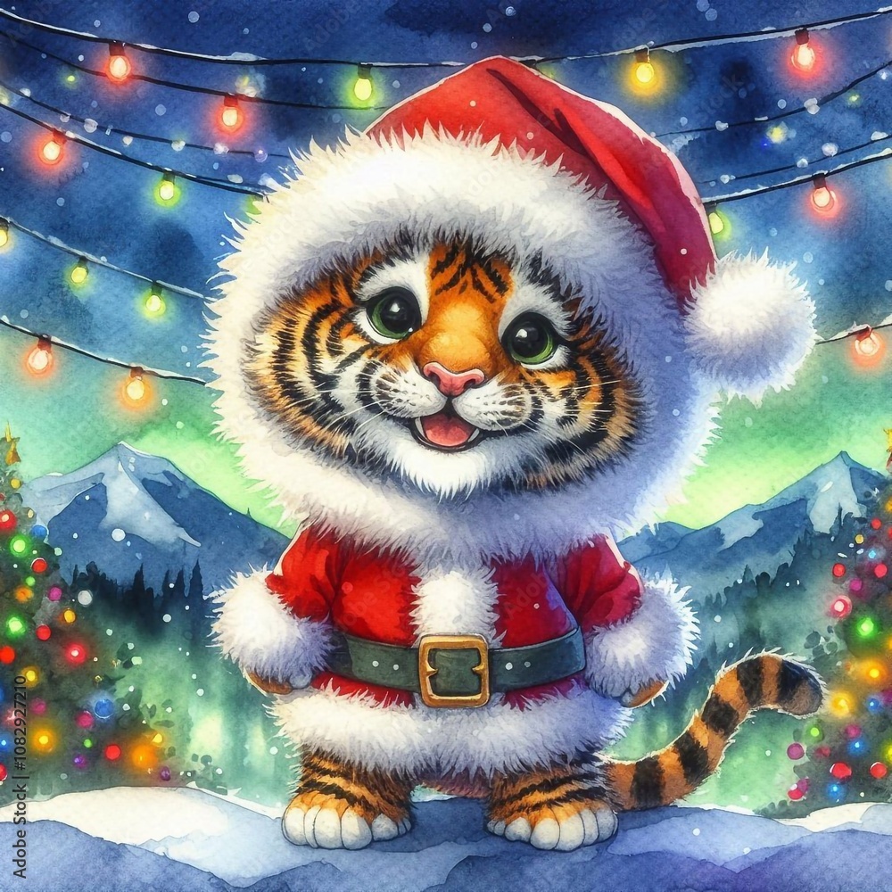 Tiger als Weihnachtsmann Tiger als Weihnachtsmann