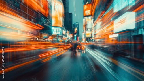 Bustling Urban Energy of Times Square, New York City