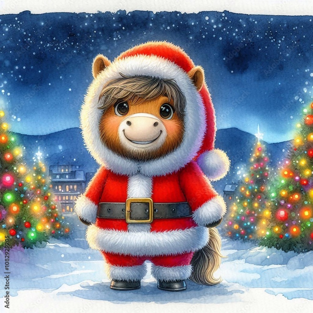 Pferd als Weihnachtsmann Pferd als Weihnachtsmann