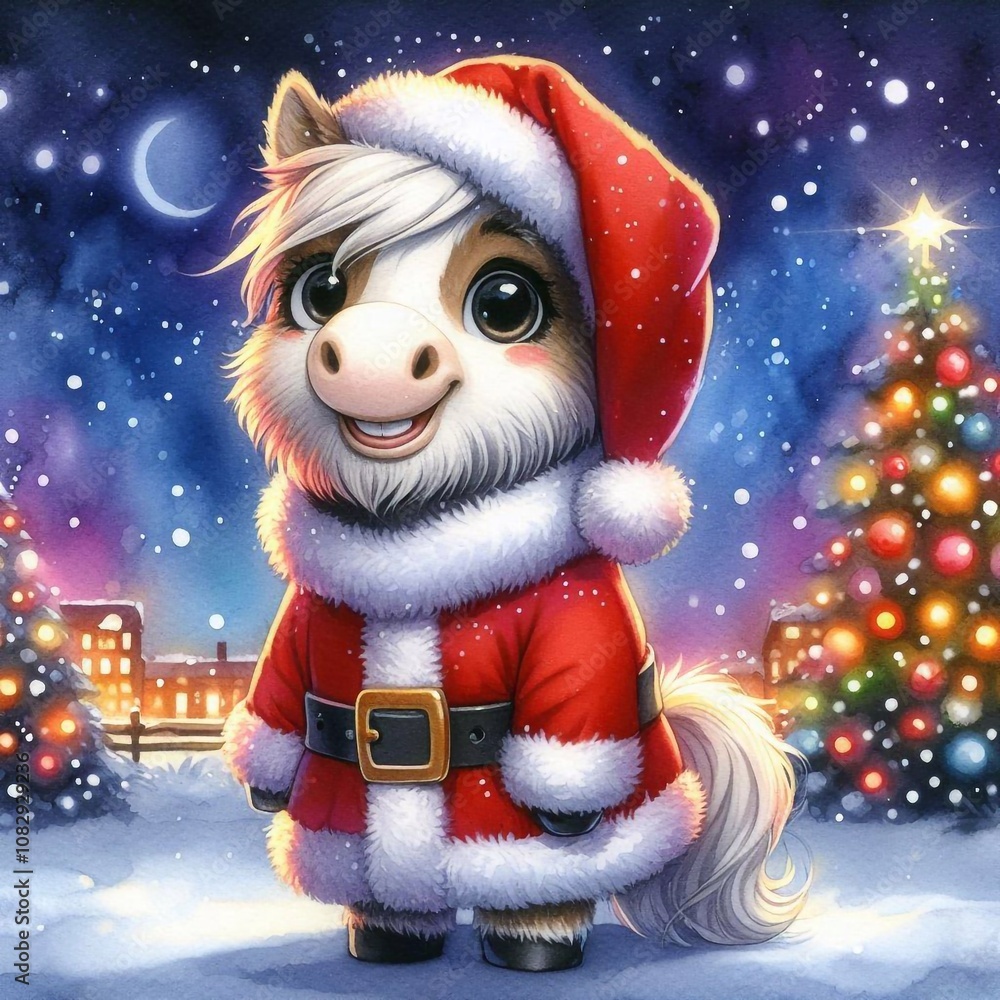 Pferd als Weihnachtsmann Pferd als Weihnachtsmann