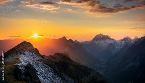 sunset in the mountains