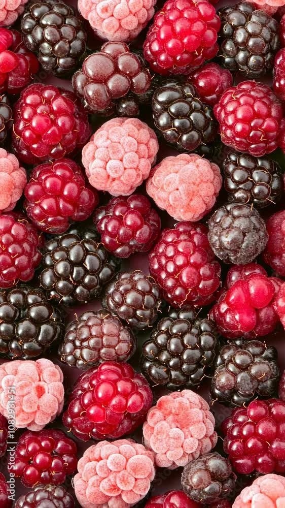 A close-up view of fresh blackberries and raspberries, perfect for a summer fruit salad A close-up view of fresh blackberries and raspberries, perfect for a summer fruit salad