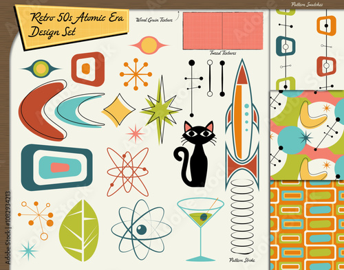 Retro 50s Atomic Era Design Set