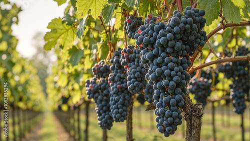 Wallpaper Mural Ripe dark grapes on vine bathed in sunlight   perfect for winemaking Torontodigital.ca