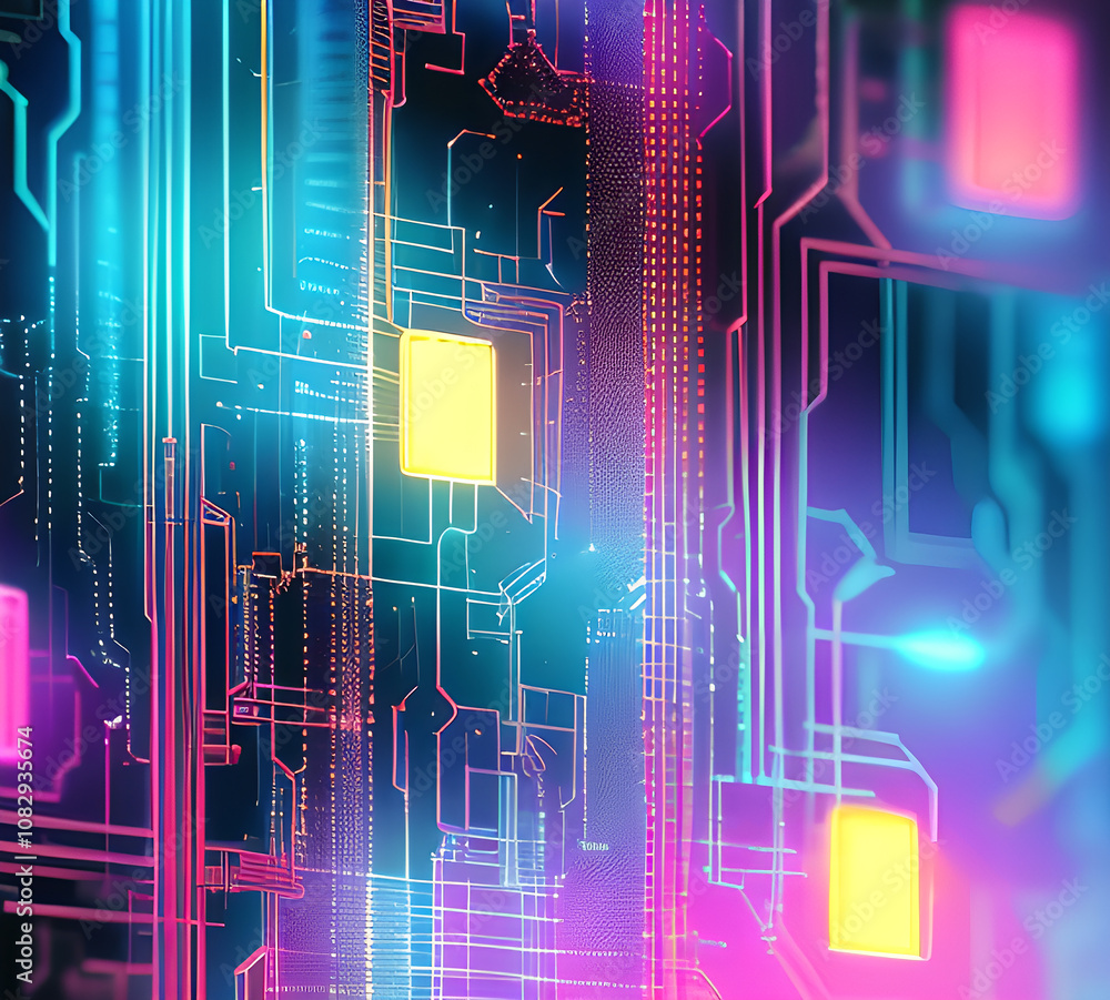 Obraz premium Blue tech lines universal background simple science and technology business line technology background.background vortex and use it as your wallpaper, posters and banners.Generative AI
