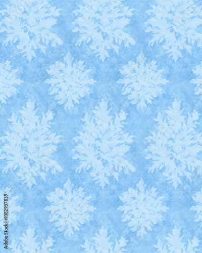 Light blue floral seamless pattern with a watercolor effect.