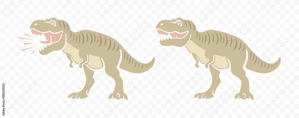 Tyrannosaurus rex, tyrannosaurus roar or roaring, graphic design. Colored. Dinosaur, animals, predator and reptile, vector design and illustration Tyrannosaurus rex, tyrannosaurus roar or roaring, graphic design. Colored. Dinosaur, animals, predator and reptile, vector design and illustration