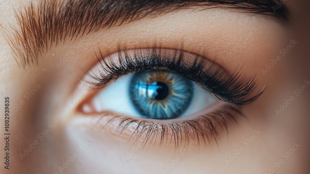 A close-up photograph intricately capturing the vibrant blue iris of a human eye, emphasizing the natural beauty and complexity of ocular anatomy with striking detail A close-up photograph intricately capturing the vibrant blue iris of a human eye, emphasizing the natural beauty and complexity of ocular anatomy with striking detail