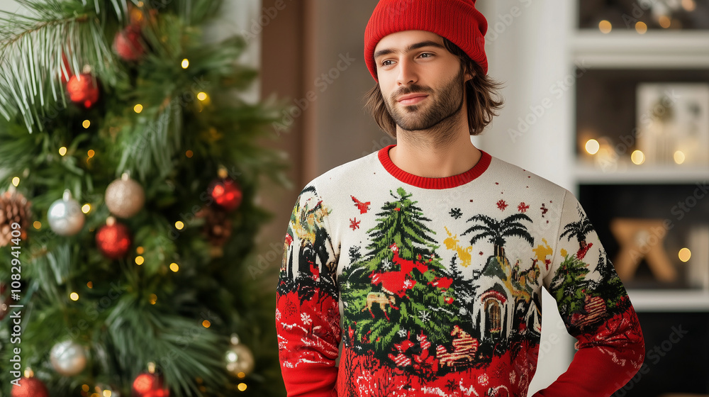 Obraz premium Ugly Funny Christmas Sweater