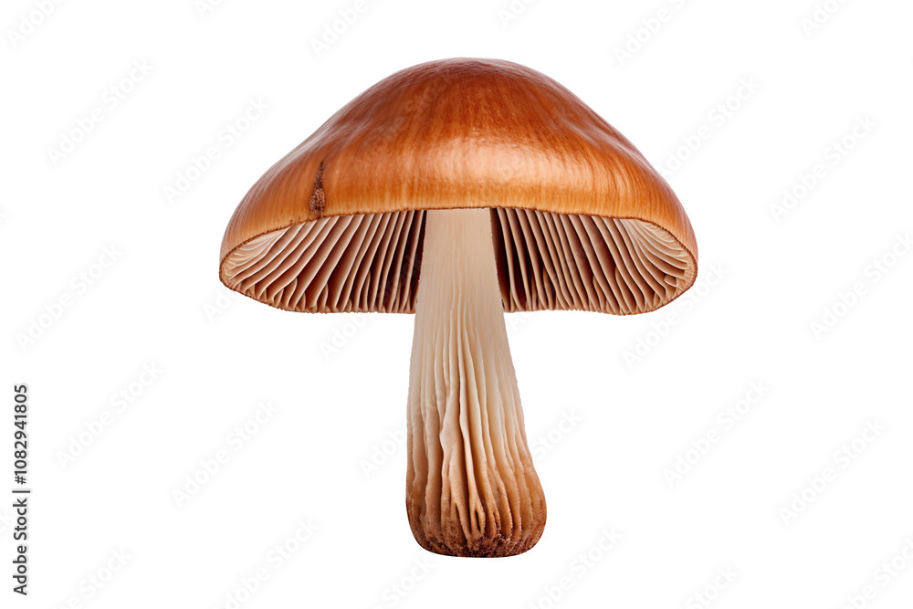 Beautiful forest brown mushroom isolated on transparent background Beautiful forest brown mushroom isolated on transparent background