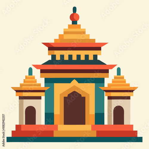 vector illustration of temple