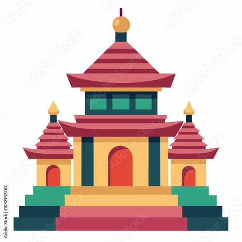 vector illustration of temple