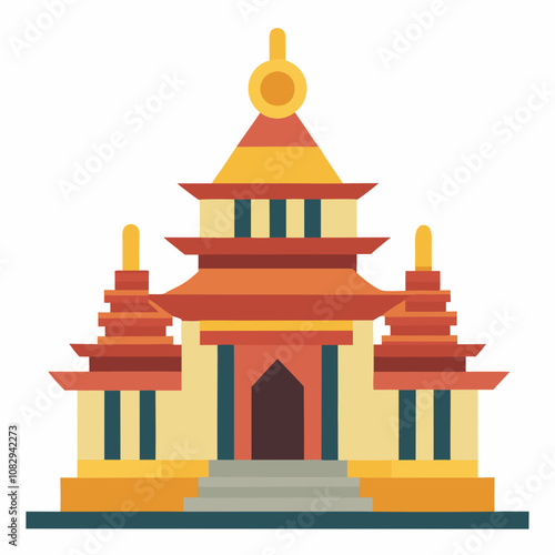 vector illustration of temple