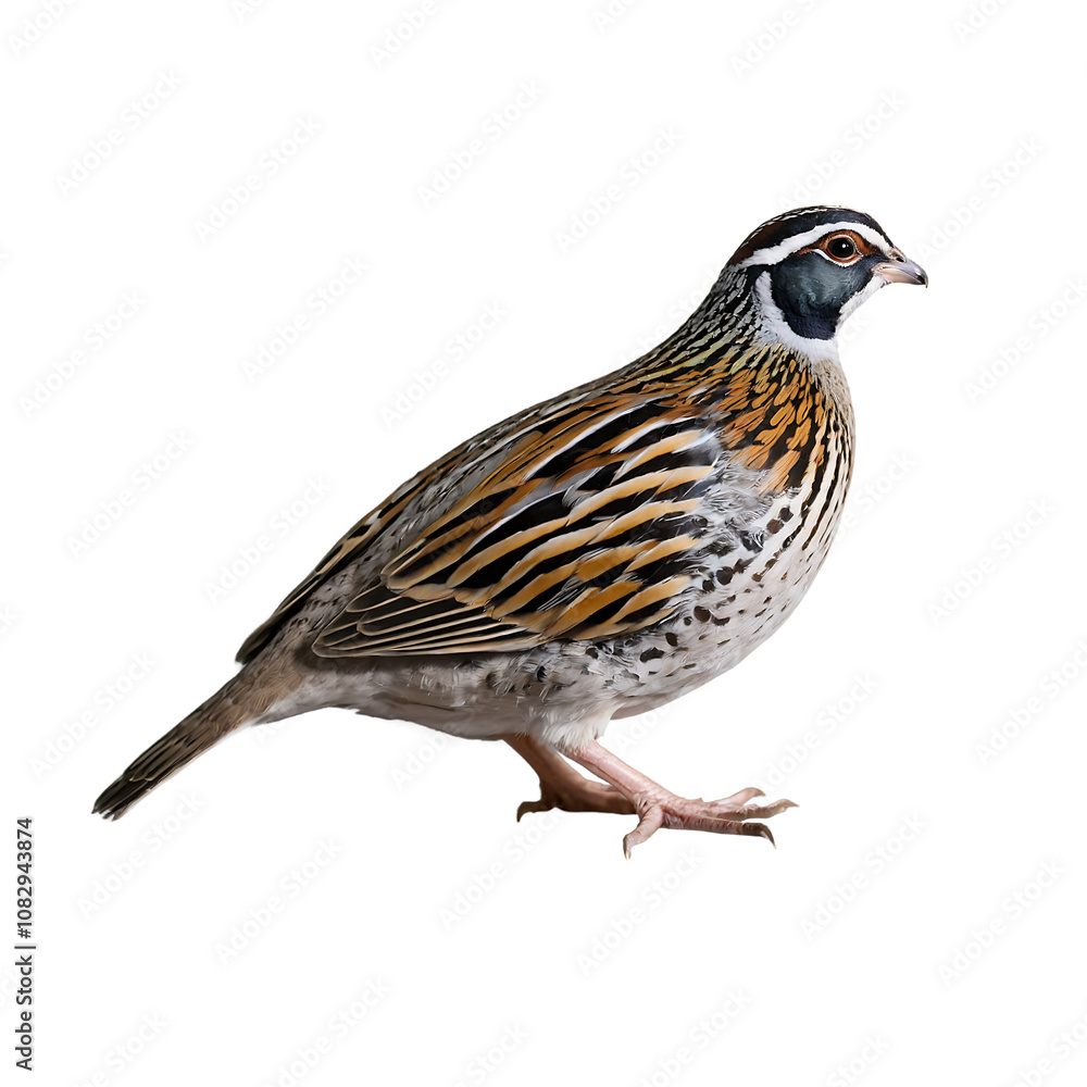 Quail Bird Isolated on a White Background for Nature and Wildlife Imagery Quail Bird Isolated on a White Background for Nature and Wildlife Imagery