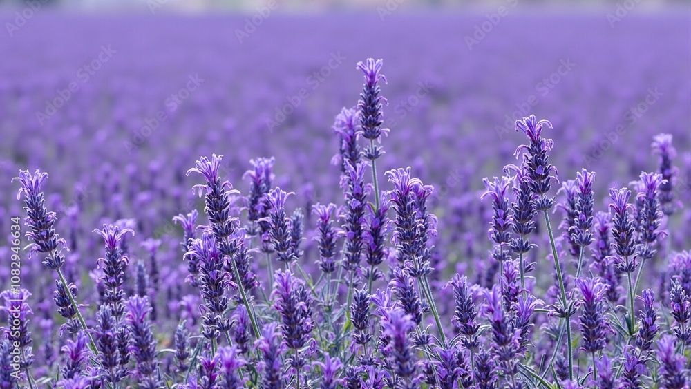 Obraz premium Soothing lavender field in full bloom