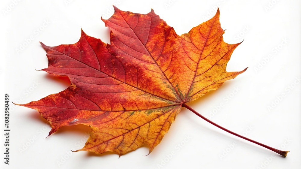 Obraz premium A close-up shot of a maple leaf with intricate details and vibrant autumnal colors, forest, autumn leaves, foliage