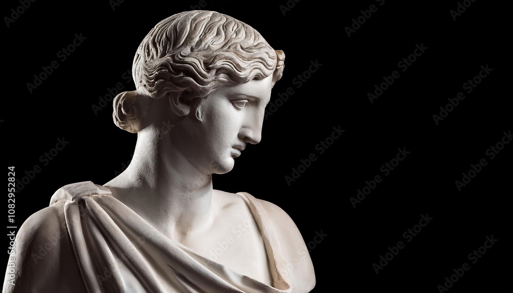 Statue of the person on a black background Statue of the person on a black background