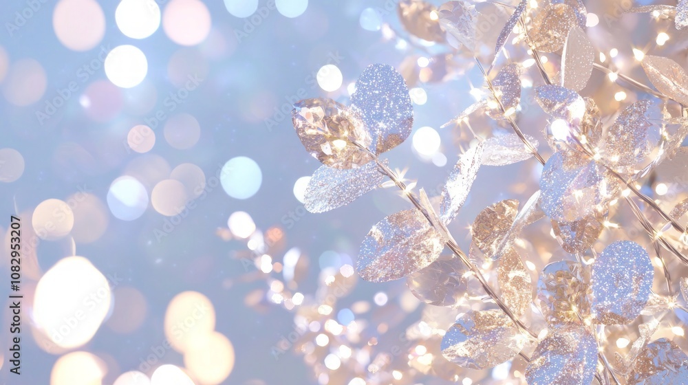 Glittering Winter Bouquet in 3D Render with Sparkling Branches and Flowers on Soft Holiday Bokeh Background | Ultra-Detailed Digital Artwork Glittering Winter Bouquet in 3D Render with Sparkling Branches and Flowers on Soft Holiday Bokeh Background | Ultra-Detailed Digital Artwork