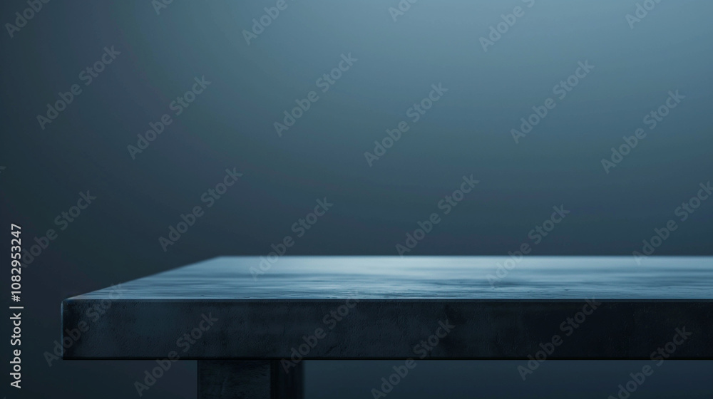 Empty close up wide angle minimalist table for product placement Empty close up wide angle minimalist table for product placement