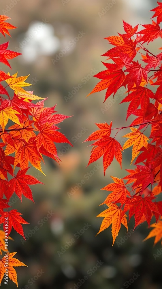 Autumn background with vibrant maple leaves in various shades of red, orange, and yellow, autumn, vibrant Autumn background with vibrant maple leaves in various shades of red, orange, and yellow, autumn, vibrant