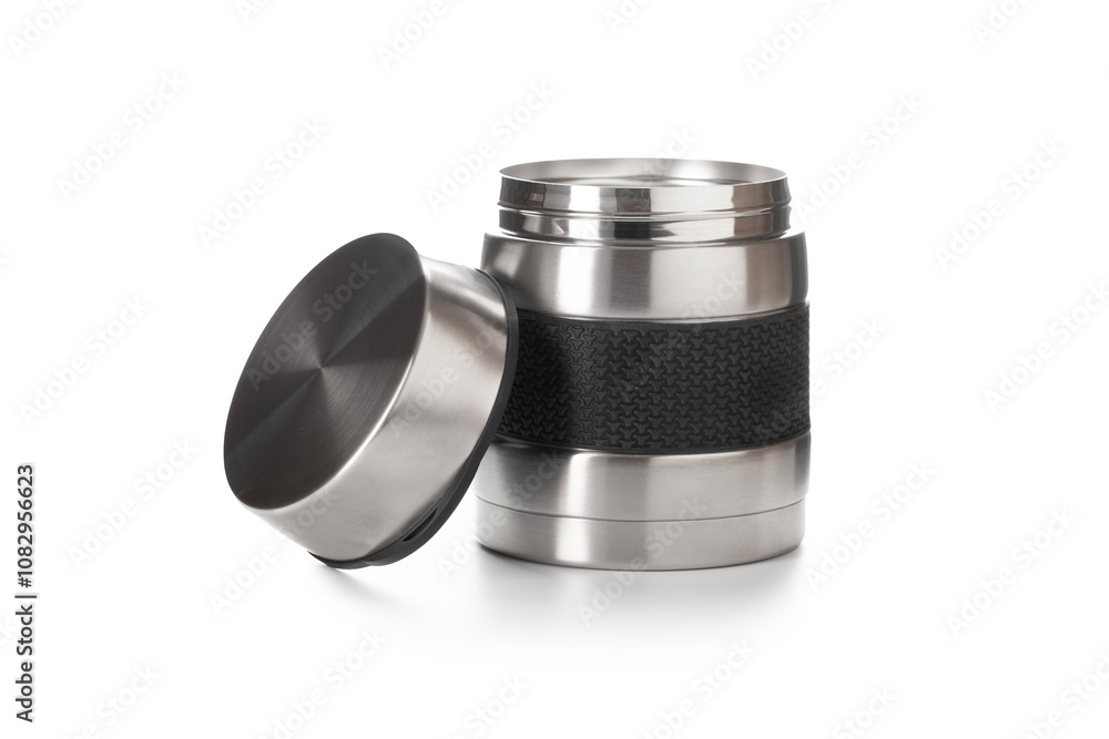 Metal thermos for food. Food thermos. Container for food Metal thermos for food. Food thermos. Container for food