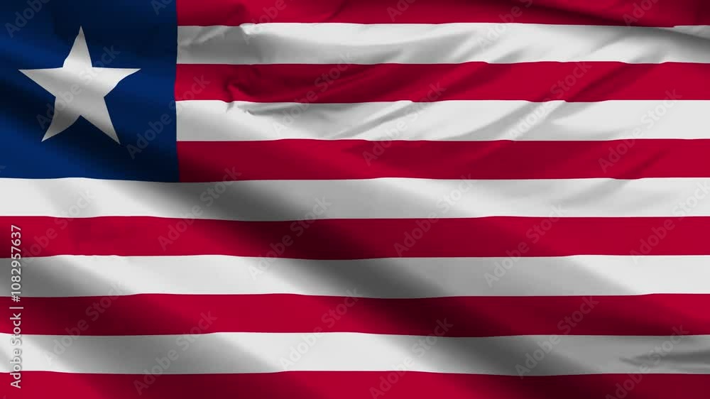 liberia flag moved by the wind liberia flag moved by the wind