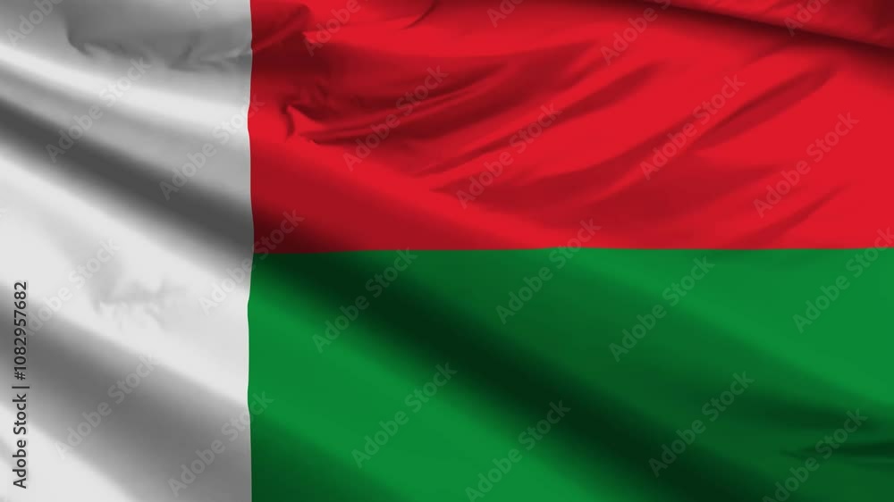 madagascar flag moved by the wind madagascar flag moved by the wind