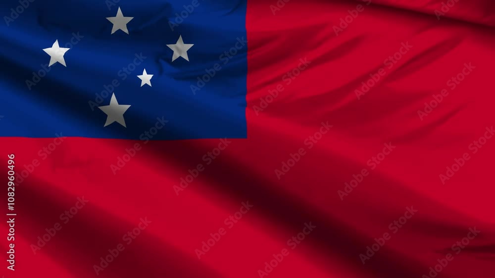 samoa flag moved by the wind samoa flag moved by the wind