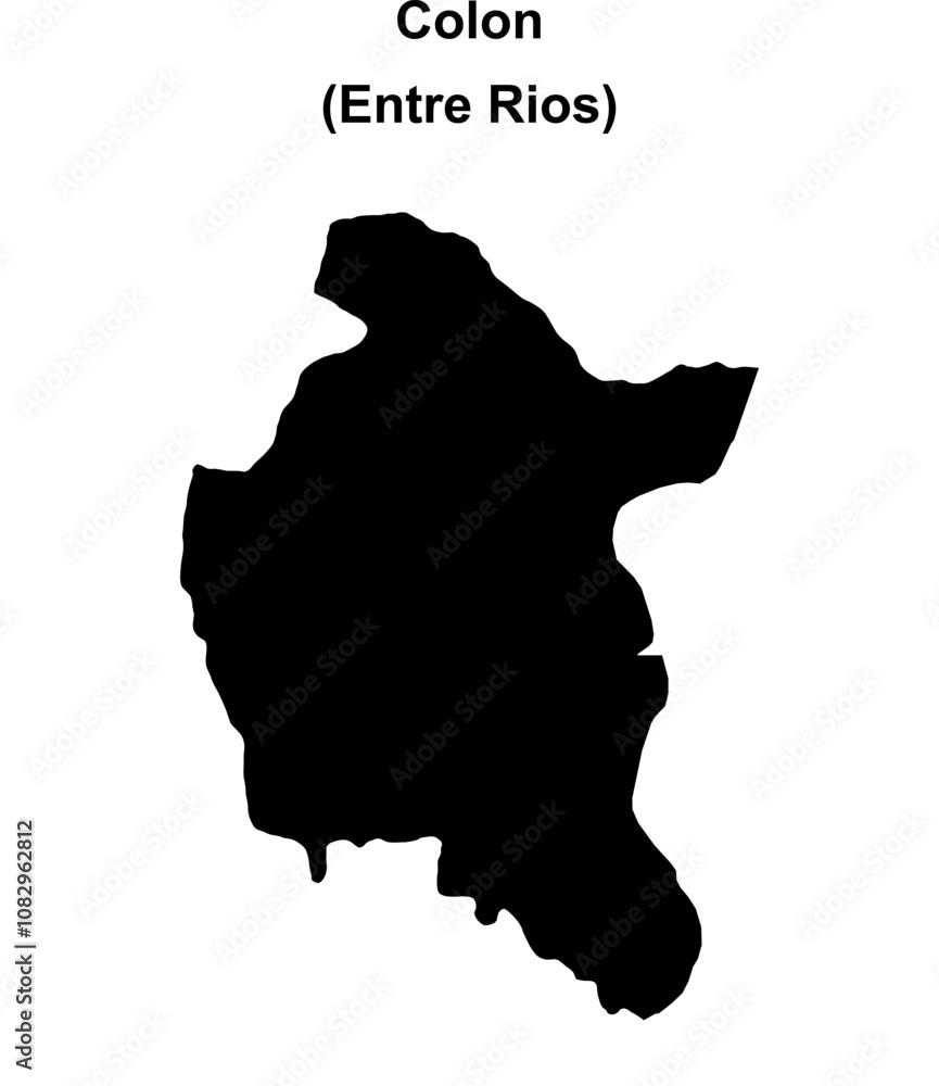 Colon department (Entre Rios) blank outline map Colon department (Entre Rios) blank outline map