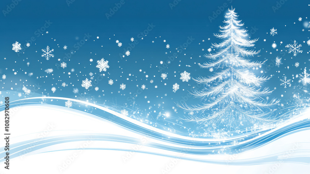 Christmas tree illustration with light trails Christmas tree illustration with light trails