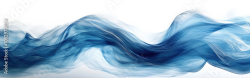 Illustration of a wave-like motion created by soft brush strokes in oceanic hues photo