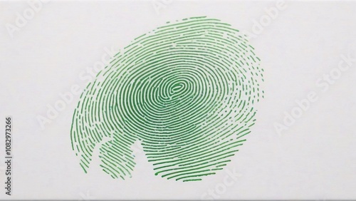 Green fingerprint on a white background.