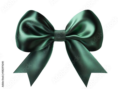 Decorative green bow for presents and events Transparent PNG of red ribbon for holidays Perfect for Christmas, birthdays, and celebrations, Vibrant holiday gift ribbon design, High-quality  photo