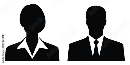 set of woman and man avatar in a business suit vector object