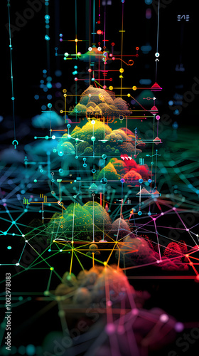 Conceptual Representation of NX Routing Protocols in Network Communication photo