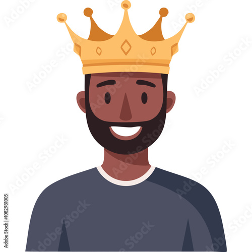 Portrait of a dignified man wearing a crown