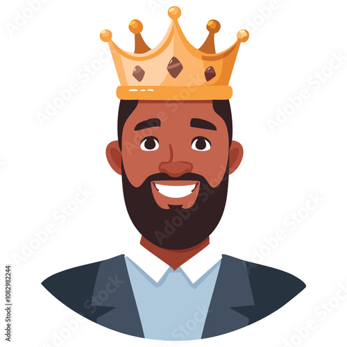 Portrait of a dignified man wearing a crown