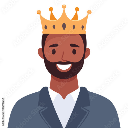 Portrait of a dignified man wearing a crown