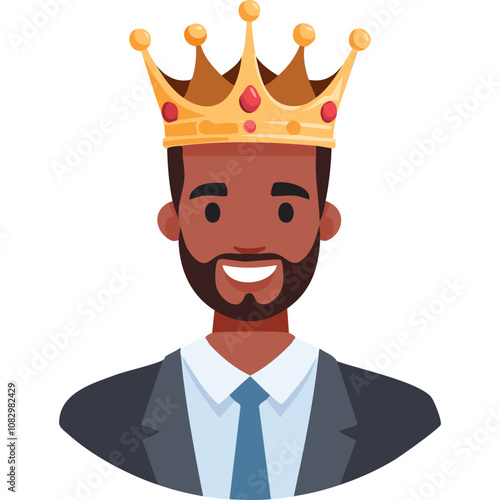 Portrait of a dignified man wearing a crown