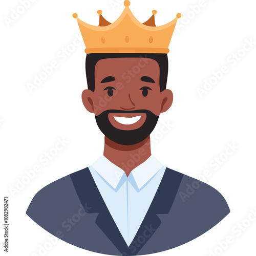 Portrait of a dignified man wearing a crown