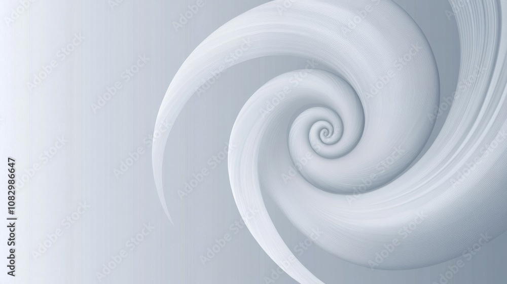 Fototapeta premium White spiral swirling creating abstract design on gradient background