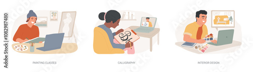 Creativity development isolated cartoon vector illustrations se