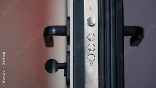 Obraz na plátne Door lock on an open armored entrance door