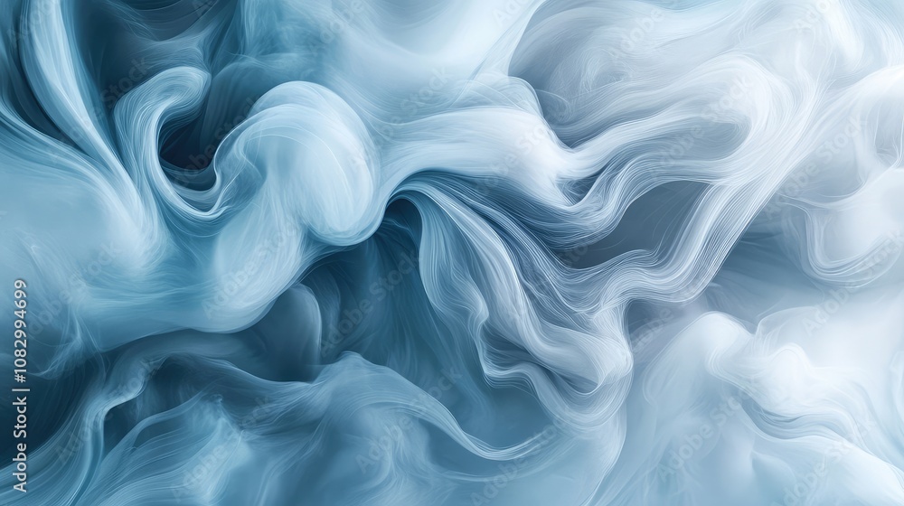 Fototapeta premium Soft Ethereal Abstract Background with Flowing Light Blue Waves Creating a Dreamlike Atmosphere Perfect for Artistic and Creative Designs