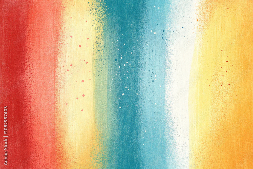Fototapeta premium A vertical gradient of blue, yellow, and red with subtle textures. Perfect for modern backgrounds and artistic designs.