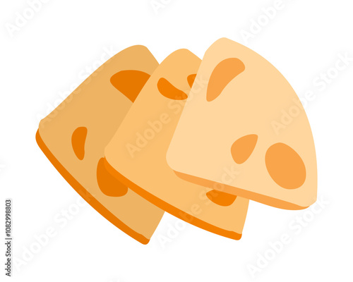 Isolated pile of Pita on white background. Several folded Tortillas, bread Flatbreads. Lavash, pancakes. Ingredient for Mexican and Indian cuisine. Food. Color image. Flat style. Vector illustration