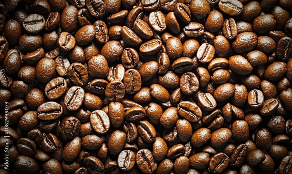 Fototapeta premium Roasted Coffee Beans Close-Up 