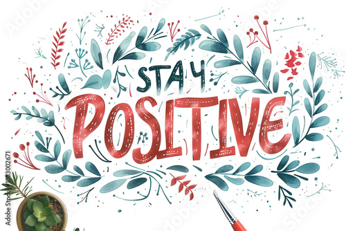 Handwritten Typography Art with the Phrase STAY POSITIVE